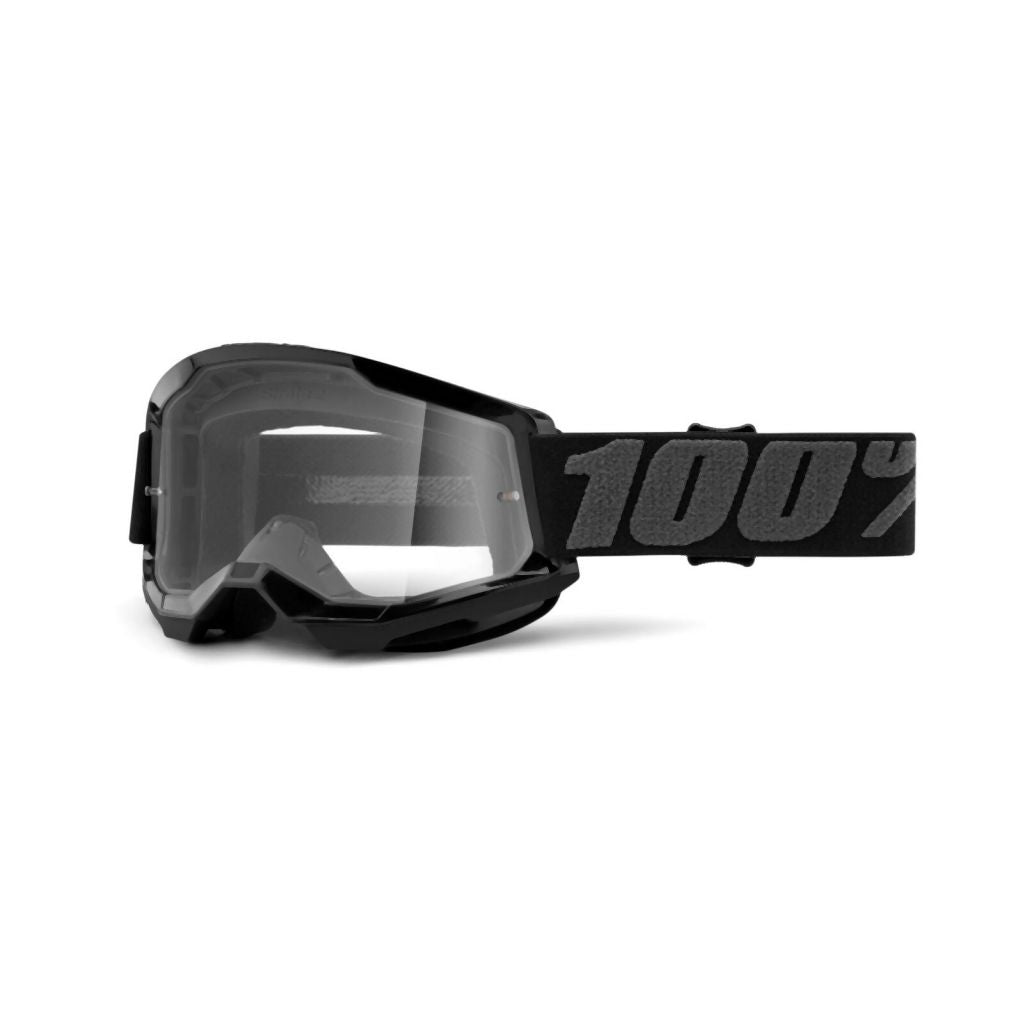 100% Strata 2 Goggle - Clear Lens 2024 - Liquid-Life #Wähle Deine Farbe_Black