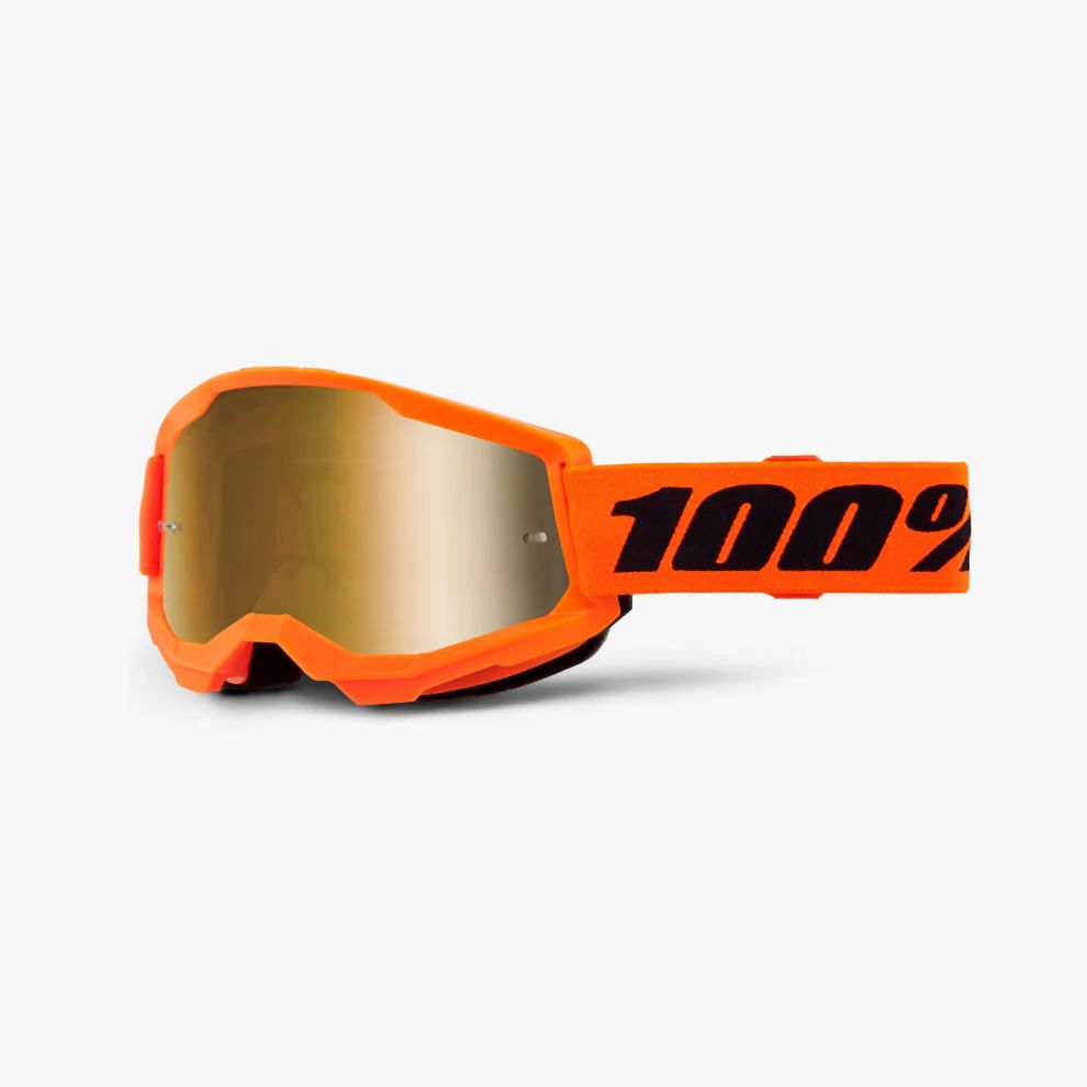 100% Strata 2 Goggle - Mirror Lens 2024 - Liquid-Life #Wähle Deine Farbe_Neon Orange