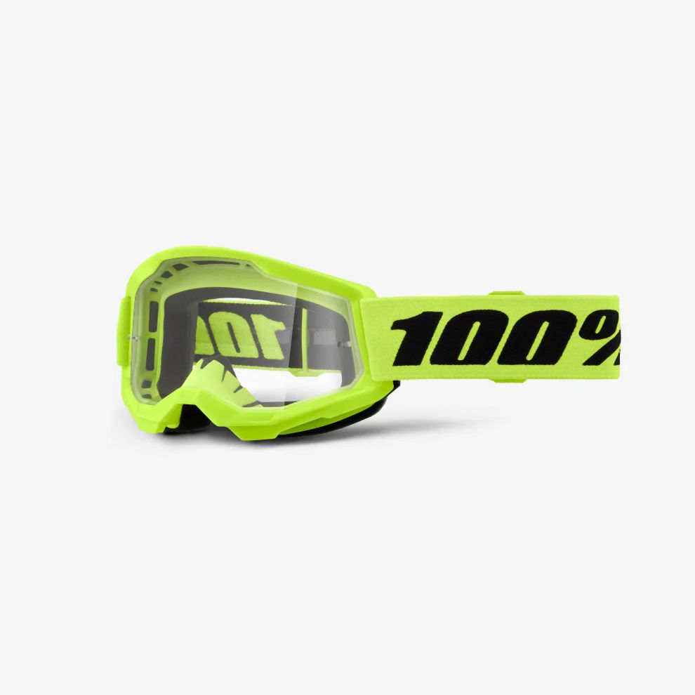 100% Strata 2 Junior Goggle - Clear Lens 2024 - Liquid-Life #Wähle Deine Farbe_neon yellow