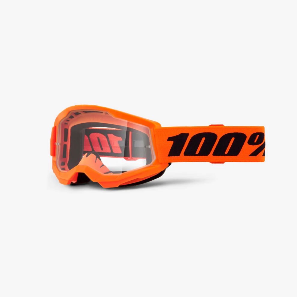 100% Strata 2 Junior Goggle - Clear Lens 2024 - Liquid-Life #Wähle Deine Farbe_Neon Orange