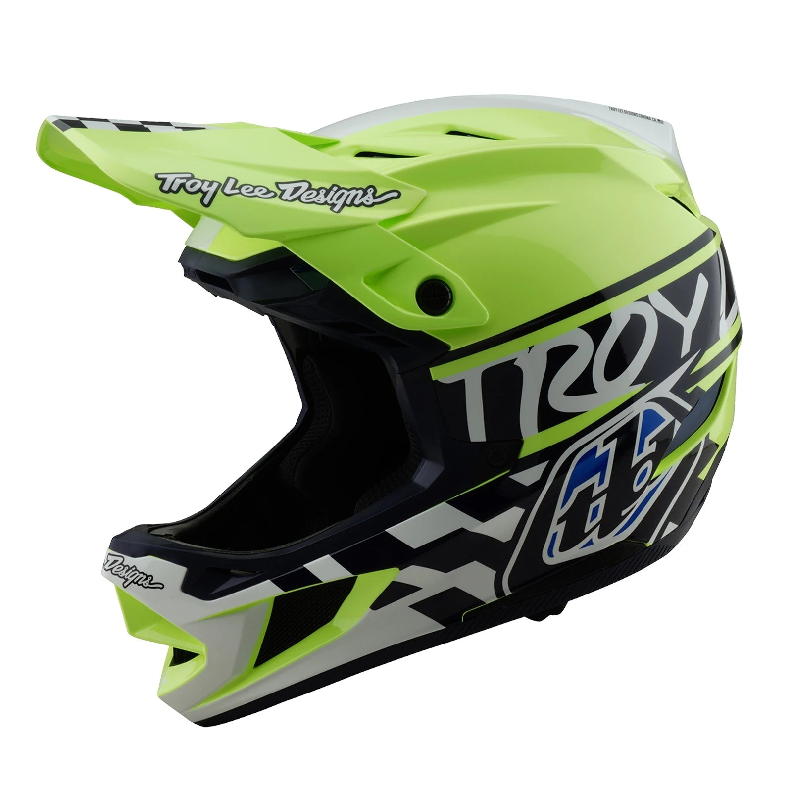 Troy Lee Designs D4 Polyacrylite MIPS Helm - Liquid-Life #Wähle Deine Farbe_navy/ glo yellow