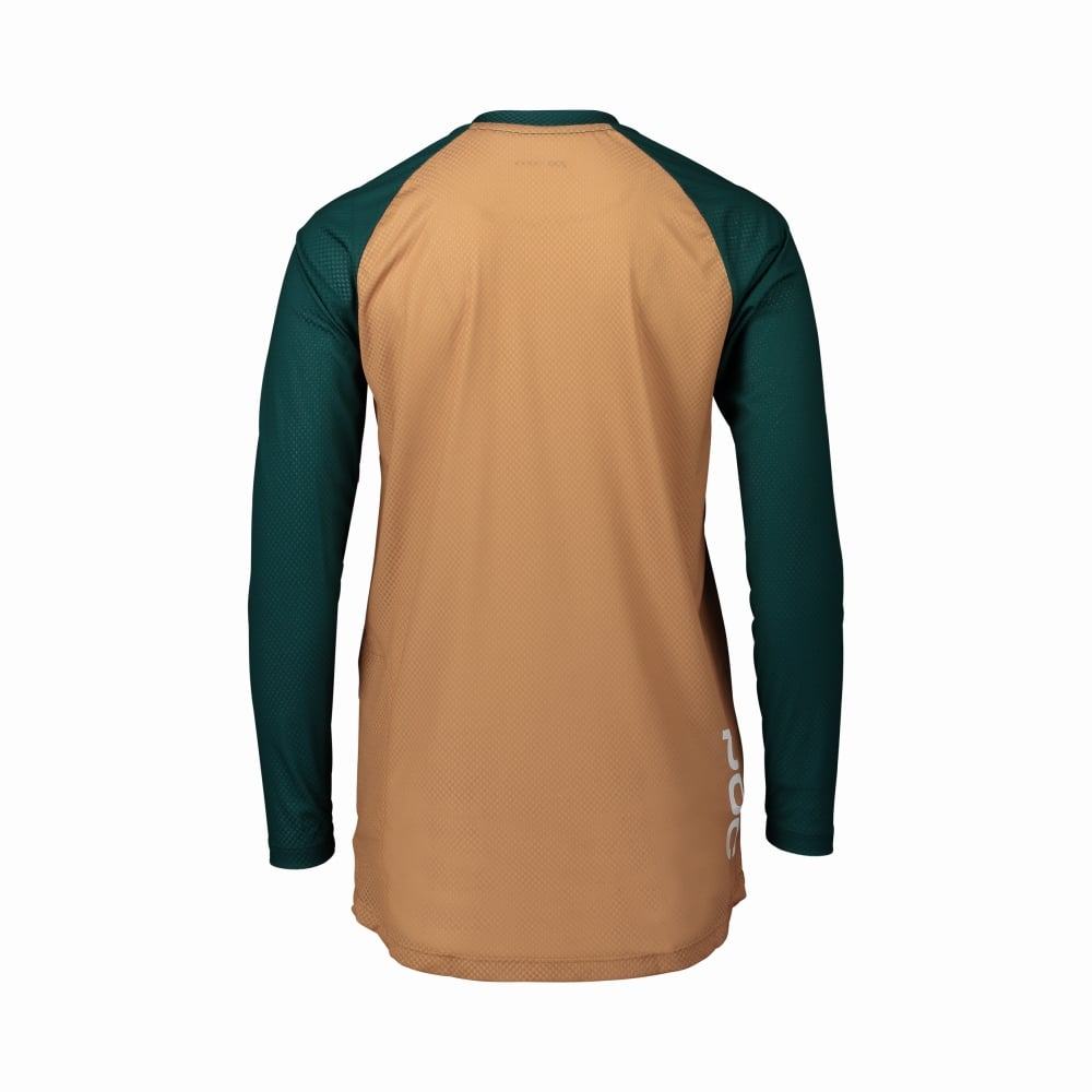 POC W's MTB Pure LS Jersey - Liquid-Life #Wähle Deine Farbe_Moldanite Green/Aragonite Brown L