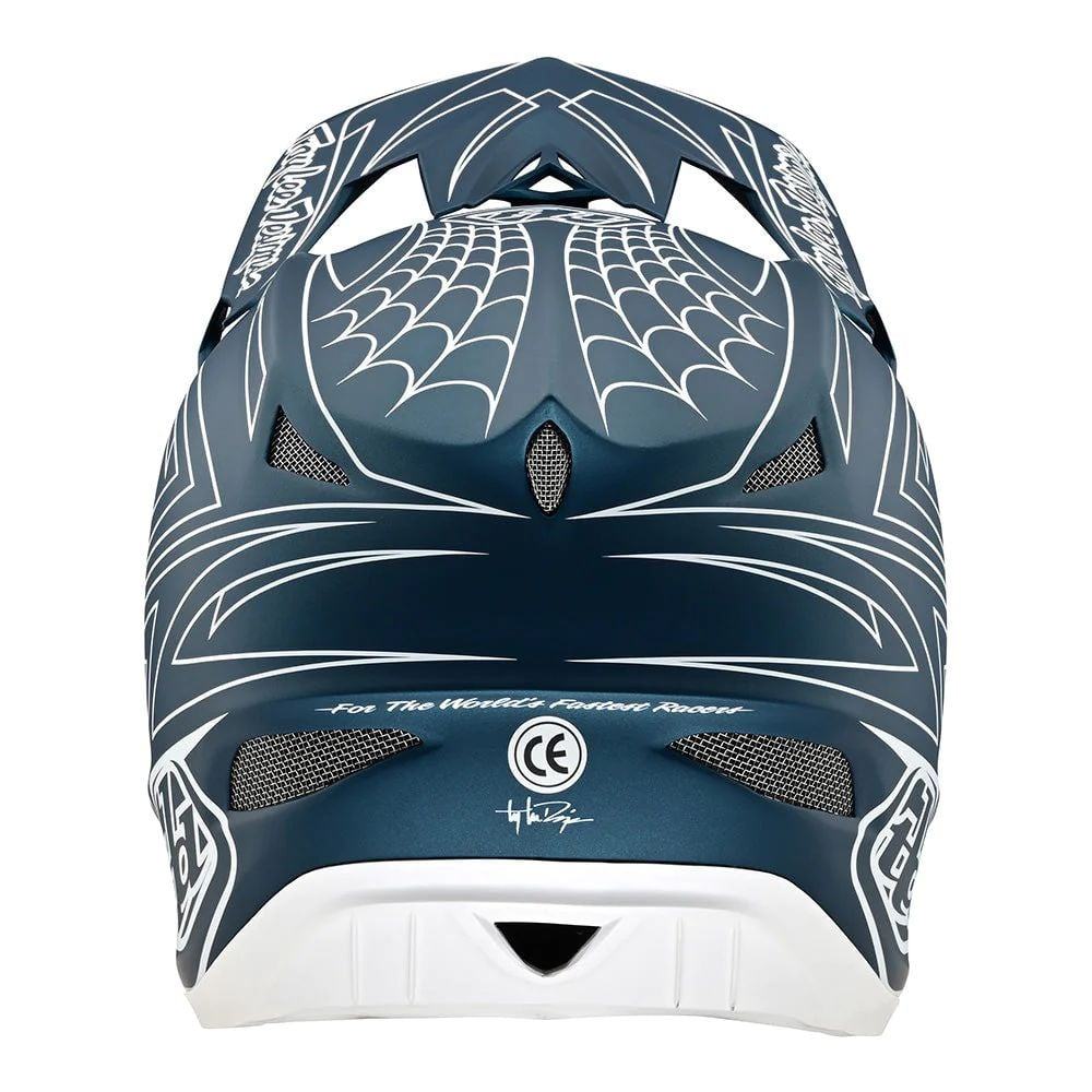 Troy Lee Designs D3 Fiberlite Helmet Spiderstripe - Liquid-Life #Wähle Deine Farbe_Blue