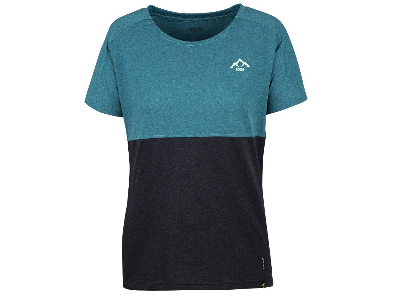 IXS Flow Women Mountain Tech Tee Short Sleeve - Liquid-Life #Wähle Deine Farbe_Everglade / Black